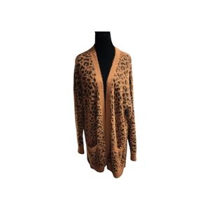 Seven Forty Two Boutique Bought Leopard Print Open Front Cardigan Sweater, NWT